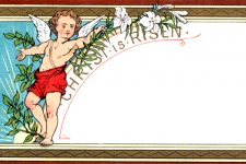 Easter Printables 2 - Christ is Risen Cherub and Lilies