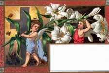 Easter Printables 7 - Cherubs with Cross and Lilies