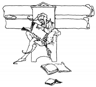 Book Clip Art 3 - Jester in a Throne