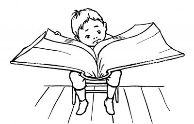 Children Reading Clip Art 6 - Really Big Book