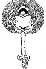 Child Reading Clip Art 2 - Reading in a Tree