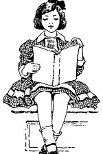 Child Reading Clip Art 6 - Girl with Book
