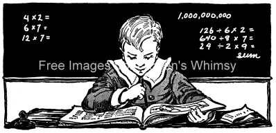 Child Reading Clip Art 5 - Boy Studying