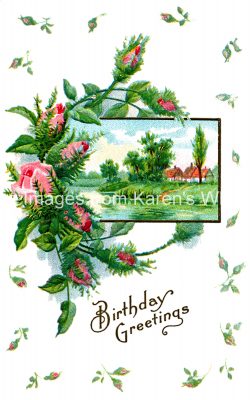 Birthday Flowers 5 - Frame of Roses