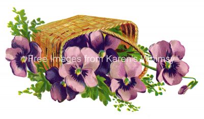 Purple Flowers 5 - Basket of Pansies