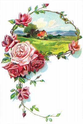Spring Clipart 4 - Rose Frame