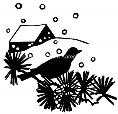Silhouettes of Birds 2- Snowbird Silhouette