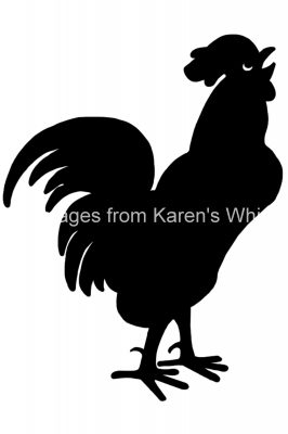 Bird Silhouette 2 - Rooster Crowing