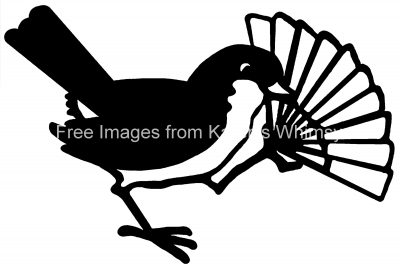 Free Bird Silhouettes 1 - Bird With Fan