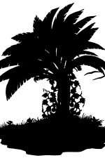 Tree Silhouettes 9 - Date Palm Silhouette