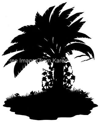 Tree Silhouettes 9 - Date Palm Silhouette