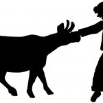 Silhouettes of Animals 4 - Cow and a Boy