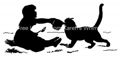 Silhouettes of Cats 6 - Feeding a Cat Milk