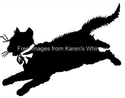 Cat Silhouette Clip Art 7 - Run Away Cat