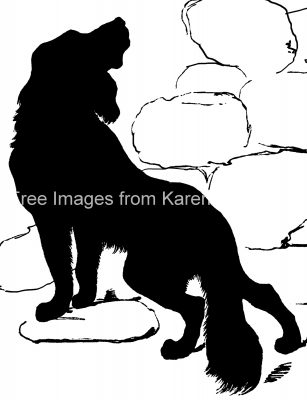 Dog Silhouette 3 - Dog Climbing Rocks