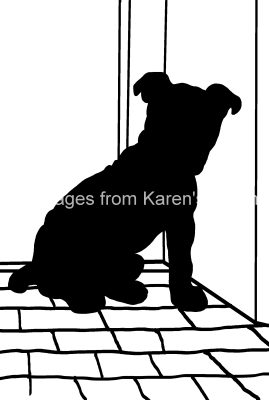 Dog Silhouette 7 - Dog in a Corner
