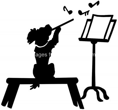 Dog Silhouette Images 1 - Dog Plays Flute
