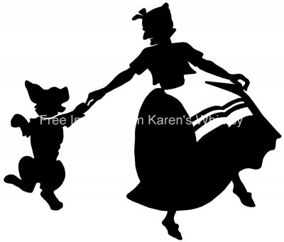 Dog Silhouette Images 7 - Dog Dancing with Woman
