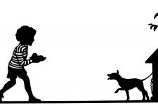 Silhouettes of Dogs 9 - Doggy Dinner Time
