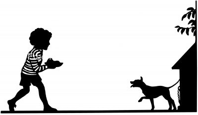 Silhouettes of Dogs 9 - Doggy Dinner Time