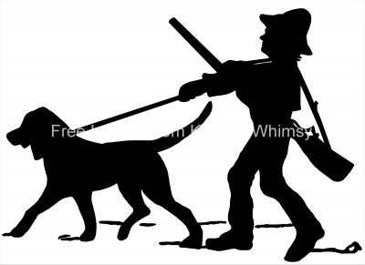 Free Dog Silhouettes 8 - Going on a Hunt