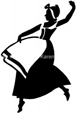 Dancer Silhouette 6 Woman Lifts Apron
