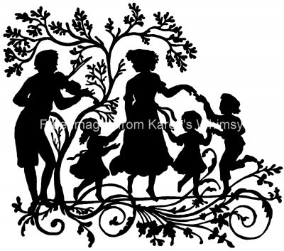 Dancer Silhouette Images 1 - Family Dancing Together