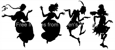 Dancer Silhouette Images 5 - Four Crazy Dancers
