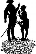 Silhouette of People 11 - Man and Boy Talking