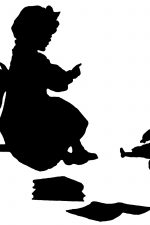 Silhouette of People 17 - Girl and Her Doll