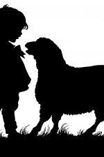 Silhouette of People 18 - Child and Lamb