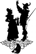 Silhouette of People 2 - Man and Woman Talking