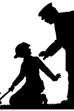 Silhouette of People 8 - Policeman Offers Help