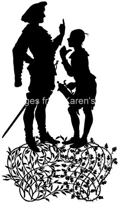 Silhouette of People 11 - Man and Boy Talking