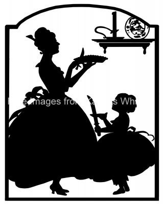 Silhouette of People 14 - Serving Up Pie