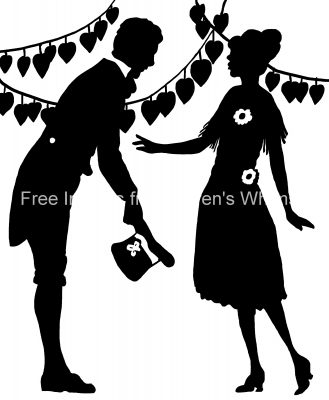 Silhouette of People 4 - Man and Woman at Dance