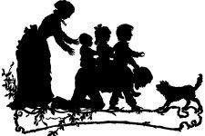Family Silhouettes 7 - Mother and Father Play with Children