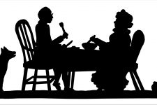 Family Silhouettes 8 - Couple Eating Dinner