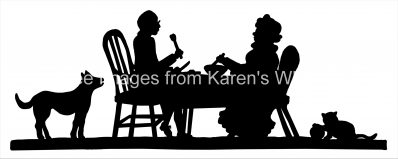 Family Silhouettes 8 - Couple Eating Dinner