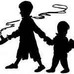 Silhouette of Children 11 - Boys Holding Candle