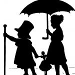 Silhouette of Children 2 - Top Hat and Umbrella