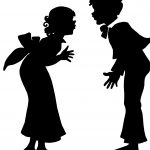 Silhouette of Children 8 - Boy and Girl Talking