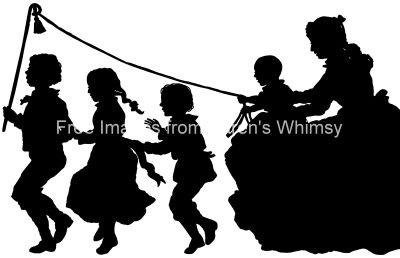 Mother and Child Silhouette 2 - Mother and Children Playing