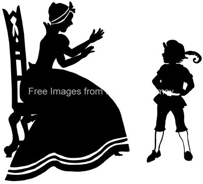 Mother and Child Silhouette 4 - Mother Talks to Child