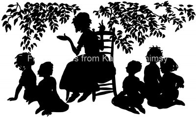 Mother and Child Silhouette 8 - Mother Telling Stories