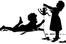 Children Silhouette 7 - Playing with a Puppet