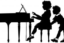 Children Silhouette 9 - Playing the Piano