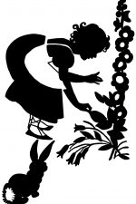 Girl Silhouette Images 1 - Girl with a Bunny