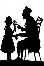 Girl Silhouette Images 15 - Flowers for Grandpa