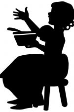Girl Silhouette Images 8 - Girl Holding a Bowl